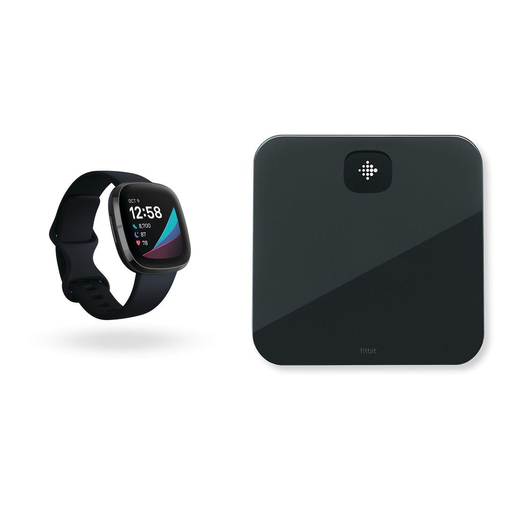 Fitbit Sense Health Smartwatch w/ Aria Air Smart Scale Black