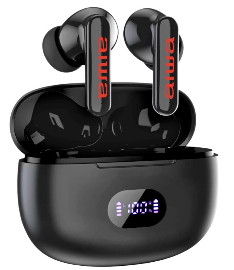 Aiwa Prodigy View TWS Earphones with Digital Display Charging Case