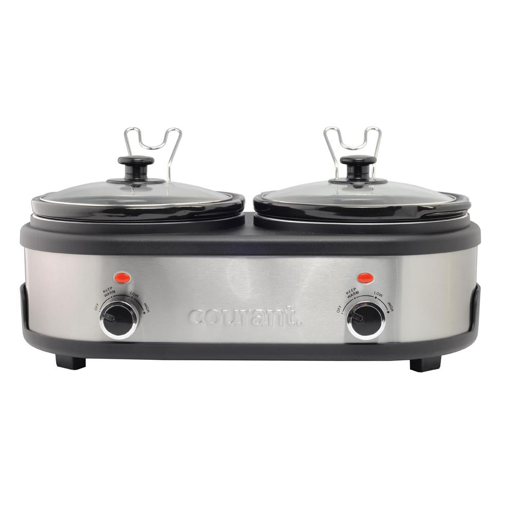 Courant 8.5 Quart Oval Slow Cooker, Stainless Steel