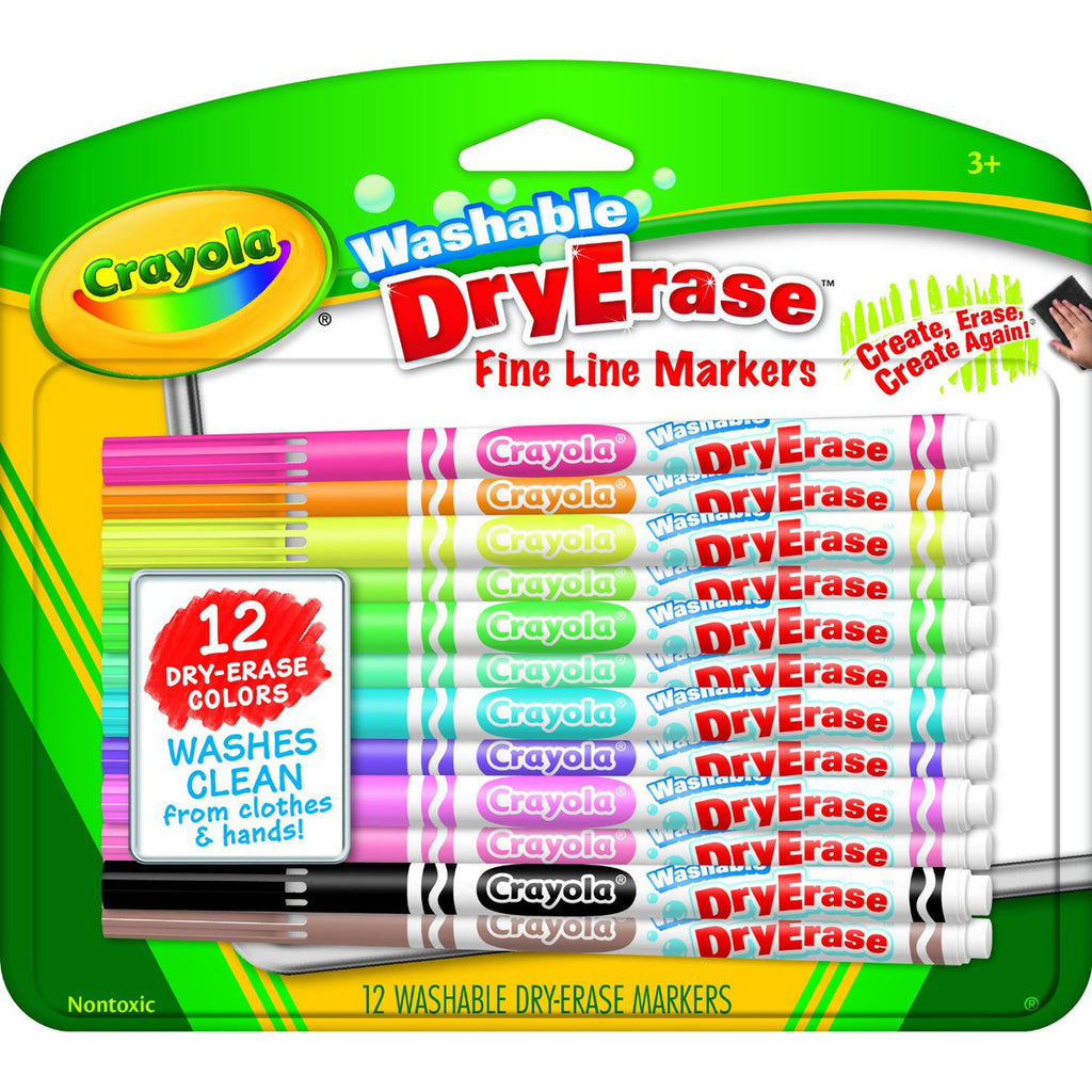 Crayola 12 ct. Dry-Erase Fine Line Washable Markers – 365 Wholesale