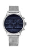 Tommy Hilfiger Gents, Stainless Steel Case, Stainless Steel Mesh Bracelet, Navy Sunray Dial
