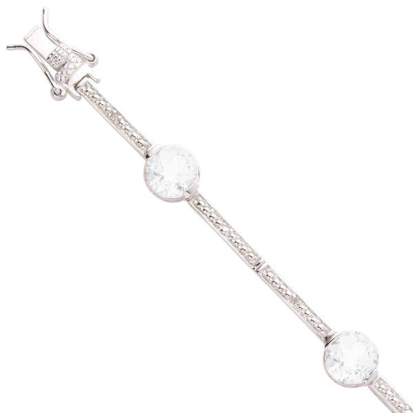 White Topaz & Diamond Bracelet