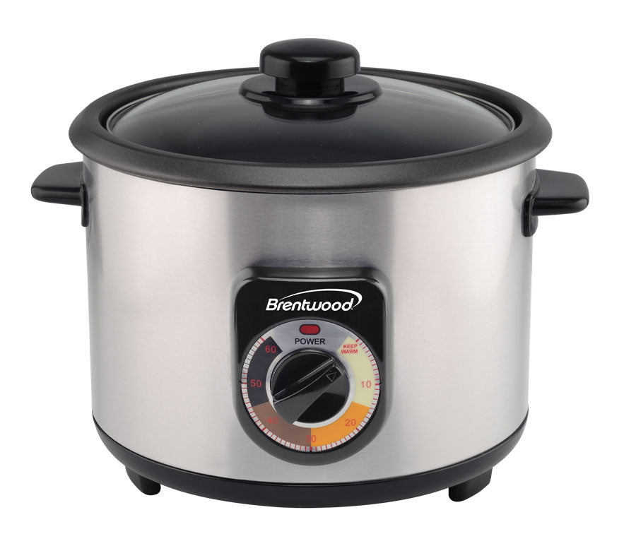 Brentwood TS-506BK 3-Cup Uncooked/6-Cup Cooked Rice Cooker, Black