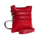 Champs Luggage Leather Triple Zip Crossbody Bag Size 7"x7"x0.5"