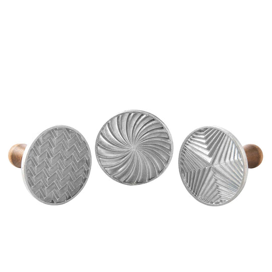 Nordic Ware-Geo Cast Cookie Stamps - Set of 3