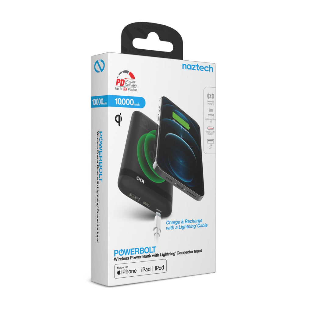 HYPERCEL 15509 Naztech PowerBolt 10,000 mAh Wireless 20W USB-C PD Fast ...