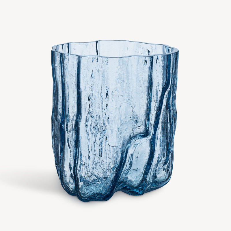 Orrefors Kosta Boda, Kosta Boda Crackle Vase Tall Blue