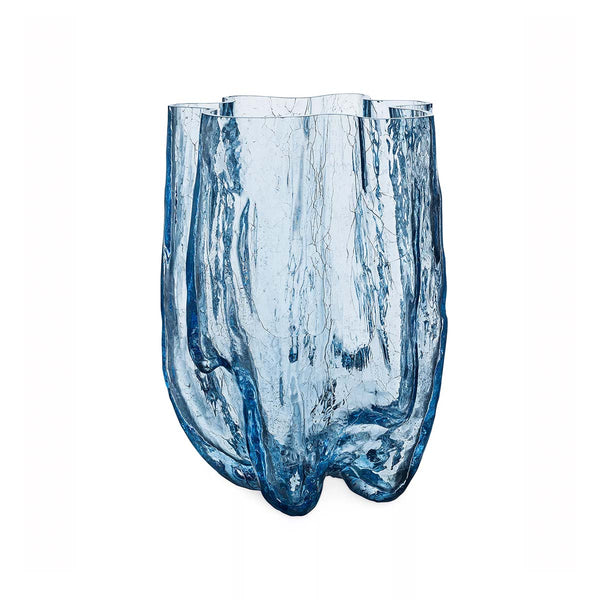 Orrefors Kosta Boda, Kosta Boda Crackle Vase XL Blue