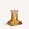 Orrefors Kosta Boda, Kosta Boda Rocky Baroque Candlestick Amber Haze Medium