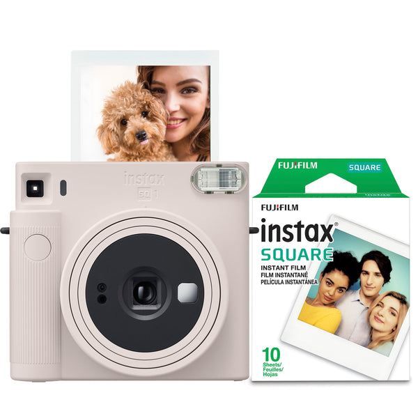 FujiFilm Instax Square SQ1 Instant Camera w/ 10 Count Film Chalk