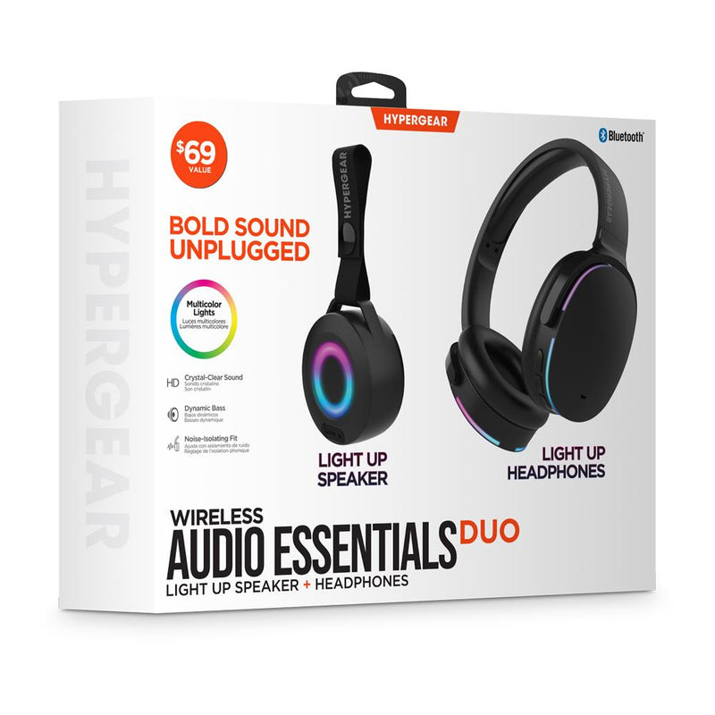HYPERCEL 15861 HyperGear Wireless Audio Essentials Duo: Light-Up Speak ...