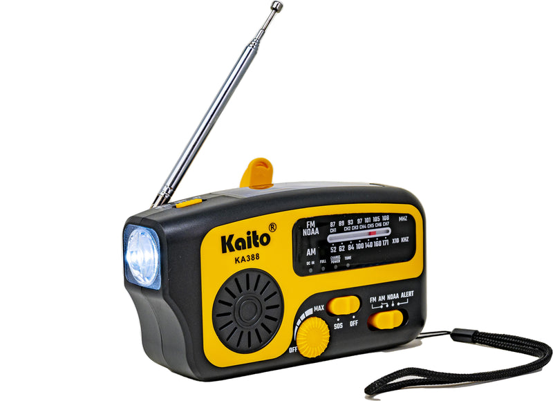 Kaito Emergency Radios & Wireless Mics-KA388-YELLOW