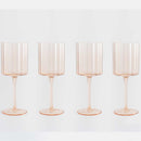 Jeanne Fitz Jeanne Fitz Scalloped Rim Fluted Wine Glass, Set of 4, 12oz, Amber