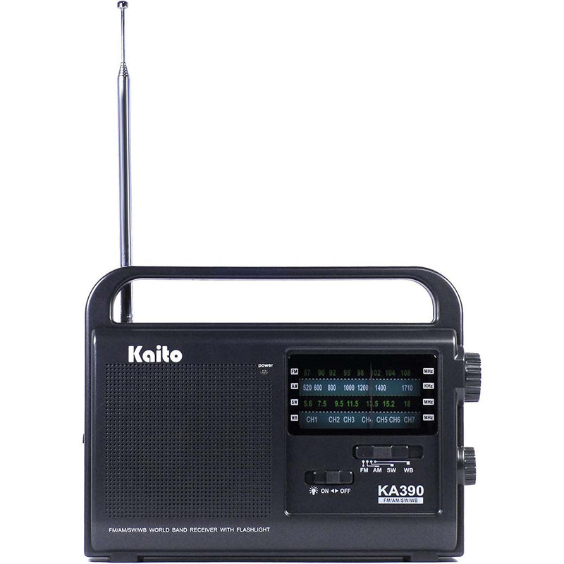 Kaito AM, FM, Shortwave & NOAA Weather Radio with High-Sensitivity Tuner & Flashlight