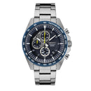 Seiko Watch Mens Chronograph Silver Case Dark Blue Dial
