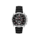 Seiko Watch Mens Chronograph Silver Case Black Dial