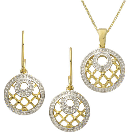Diamond Earring and Necklace Set