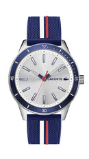 Lacoste Key West Gents, SS Case, Silver/White Dial, Multiple Color Silicone Strap