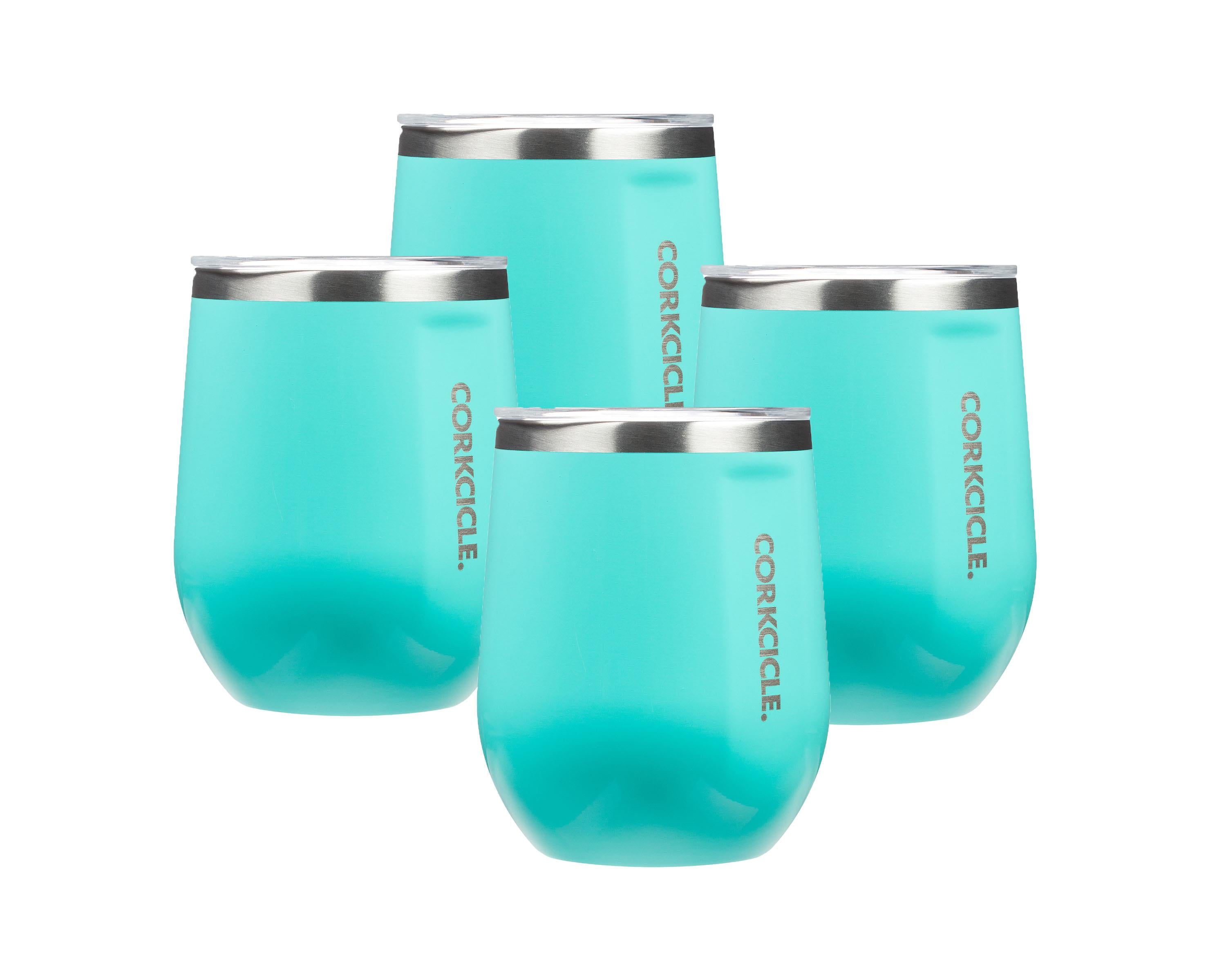 Corkcicle® 60 oz Canteen and Stemless Wine Glass Set - Turquoise