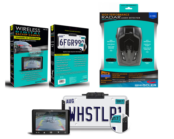 Whistler Backup Camera and Radar Detector Package