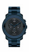 Movado Bold Gents, Ion Plated Blue Steel Case & Bracelet, Blue Chrono Dial