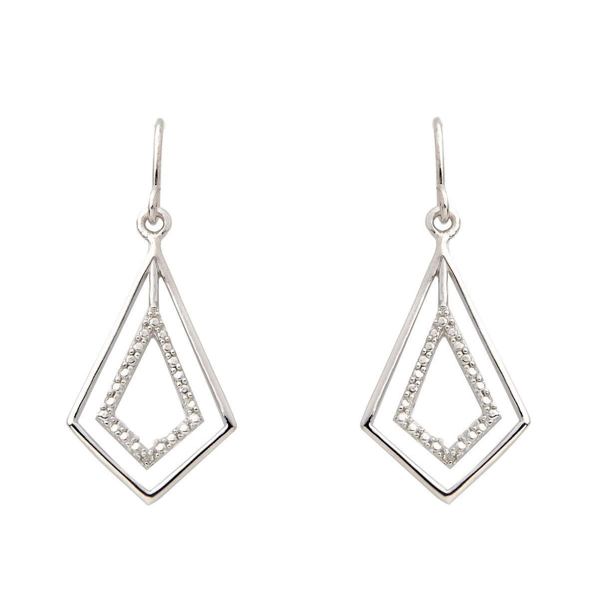 Diamond & Sterling Silver Earrings