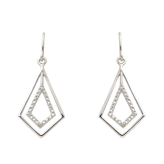 Diamond & Sterling Silver Earrings