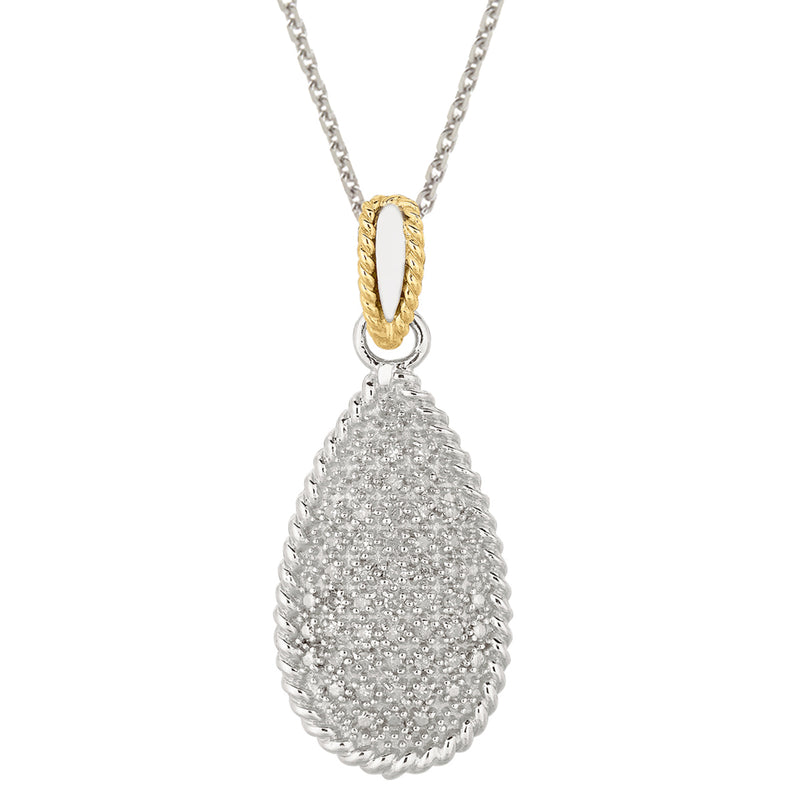 Pave' Diamond Tear Drop Necklace