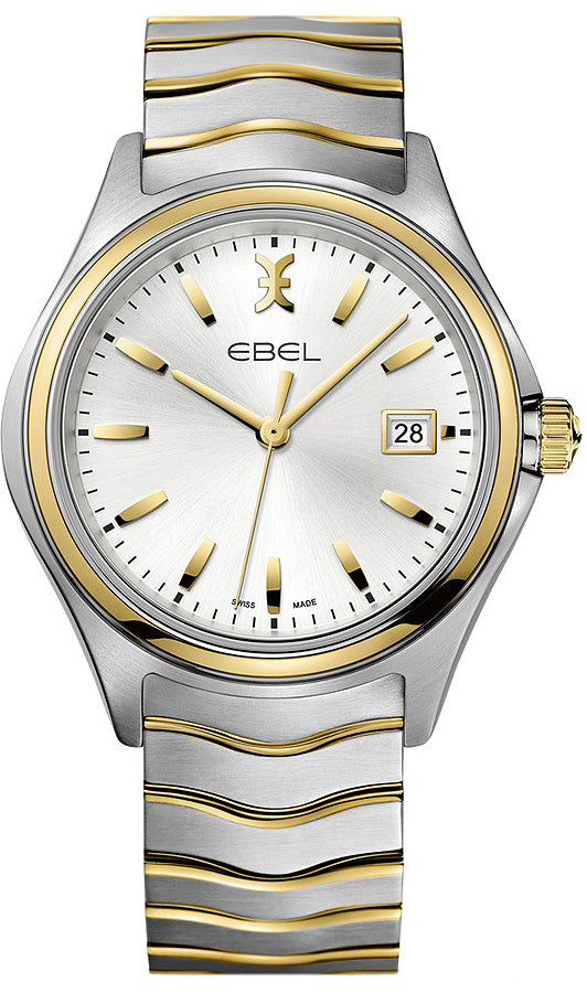 Ebel Wave Gents, SS Case, Silver Galvanic Dial, and SS Bracelet W/Gold Waves