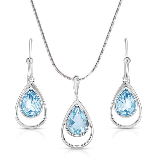 Blue Topaz Earring & Necklace Set