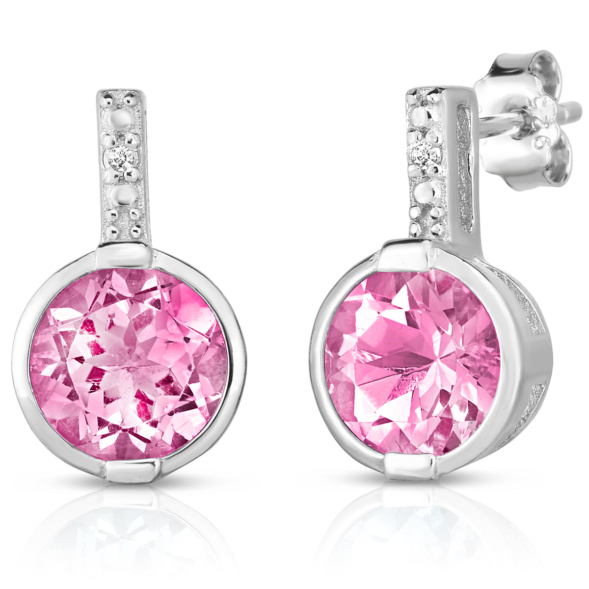 Pink Topaz Earrings