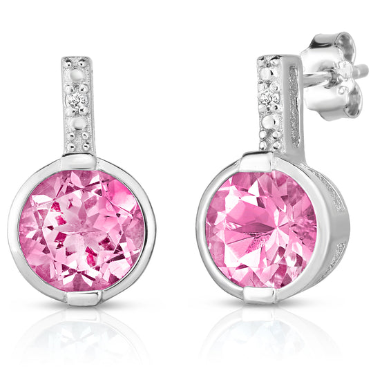Pink Topaz Earrings