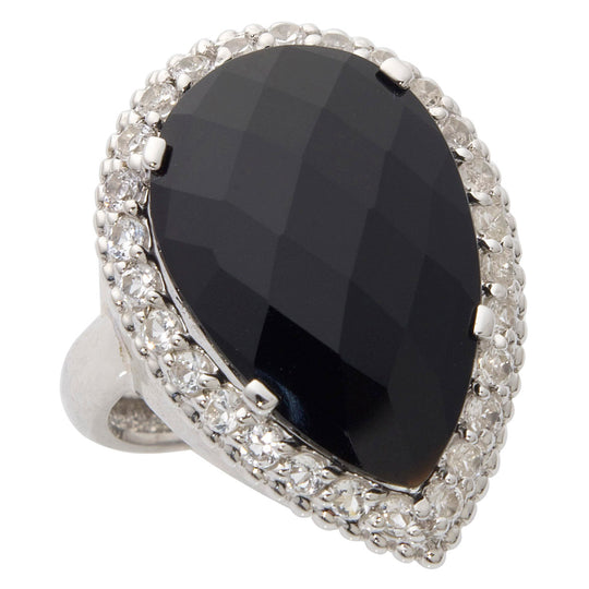 Faceted Black Onyx Ring