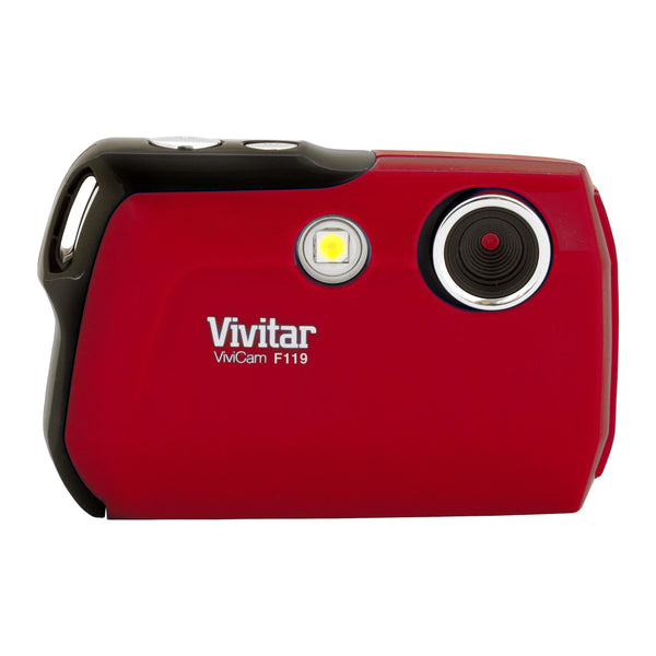 Vivitar 12.1 MP Digital Camera w/1.8" Color LCD, 4x Digital Zoom, HD, Flash, Shake, Red-Eye--Black, Red