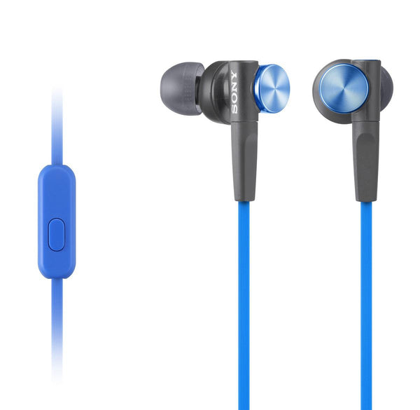 Sony XB50AP - Earphones with mic - in-ear - wired - 3.5 mm jack - blue