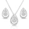 Diamond Tear Drop Earring & Necklace Set