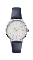 Lacoste Moon Ladies Watch, Stainless Steel Case, White Dial, Blue Leather Strap