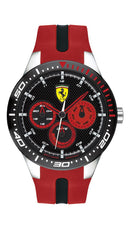 Scuderia Ferrari Redrev T Gents, Black IP Bezel, Black Dial, Integrated Red Silicone Strap