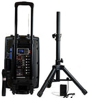 Hisonic Rechargeable PA System with Dual Wireless Mics with MP3 Player/Recorder, BT Connection and Tripod