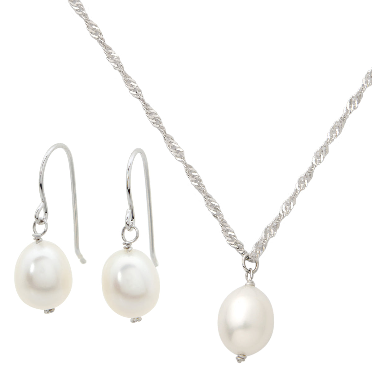 Pearl Earrings & Necklace Set