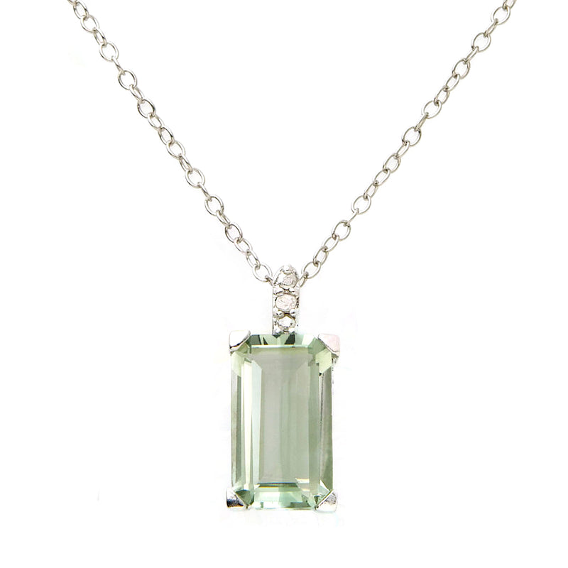 Diamond & Green Amethyst Necklace