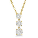 Three Cluster Diamond Necklace