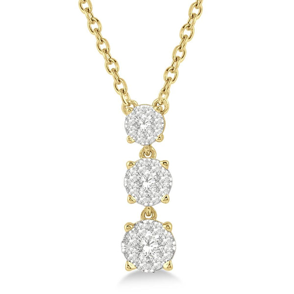 Three Cluster Diamond Necklace