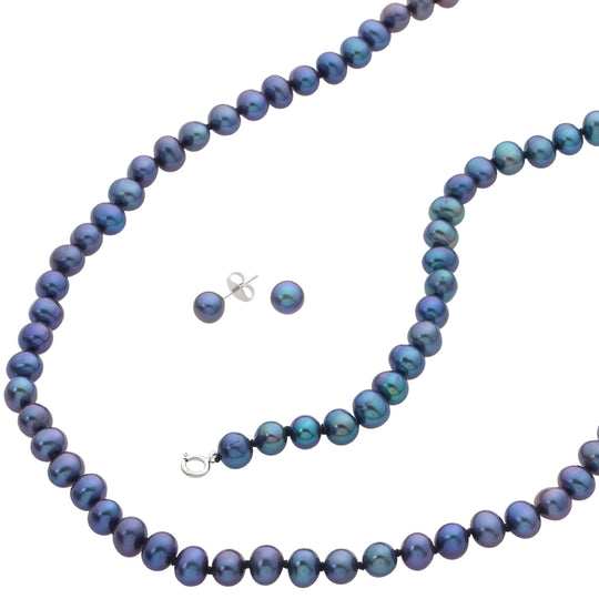 Pearl Bracelet, Earring & Necklace Set