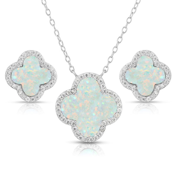 Opal Earrings & Necklace Set