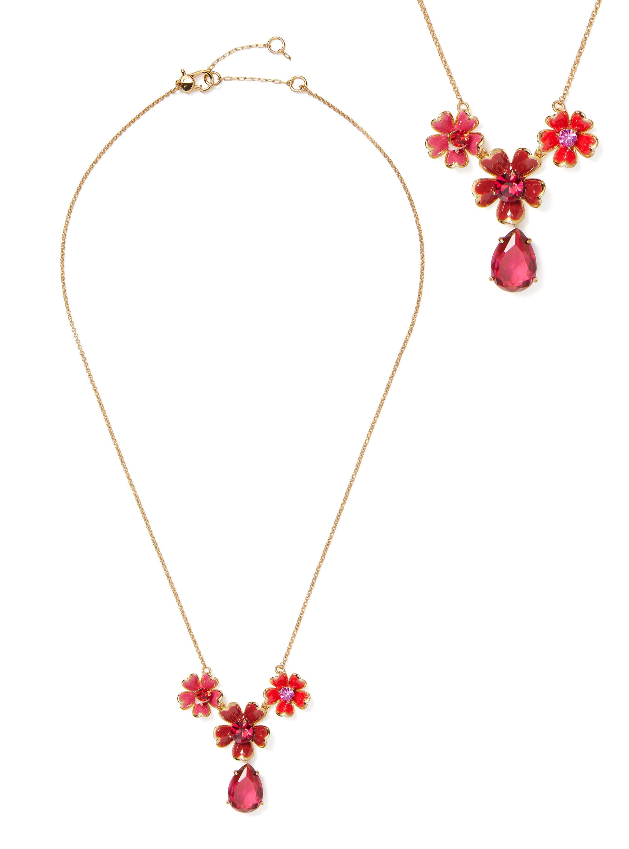 Kate Spade Blushing Blooms Necklace - Red Multi