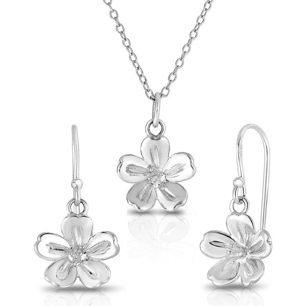 Flower Earring and Necklace Set