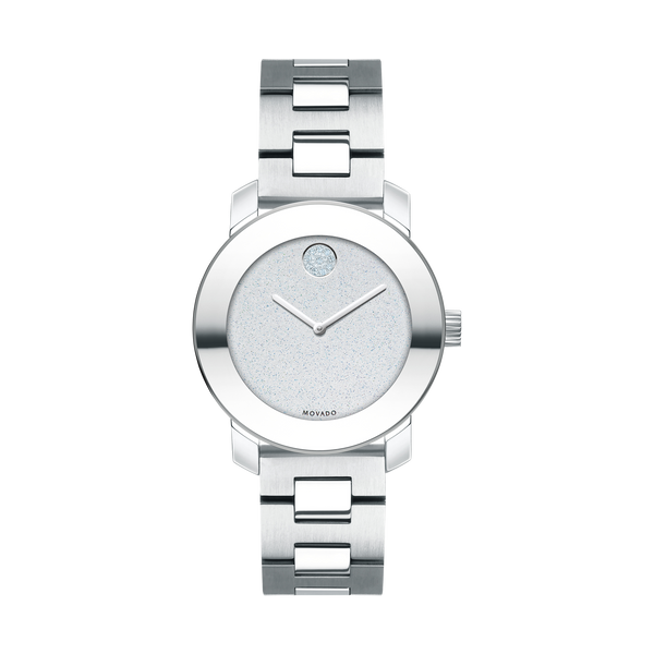 Movado Bold Ladies, Stainless Steel Case & Bracelet, Silver-Toned Dial