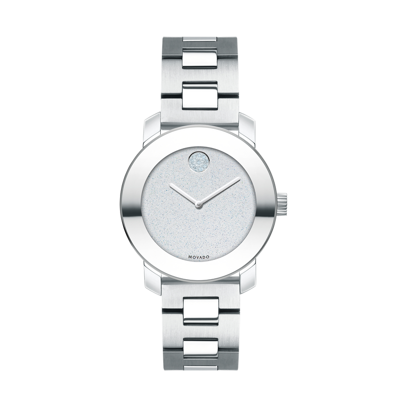 Movado Bold Ladies, Stainless Steel Case & Bracelet, Silver-Toned Dial