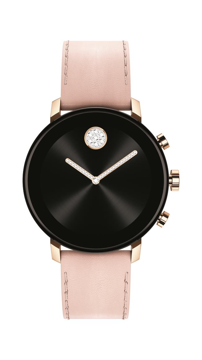 Movado Connect 2.0 Smartwatch, Unisex, Pale Rose Gold IP Case, Blush Leather Strap